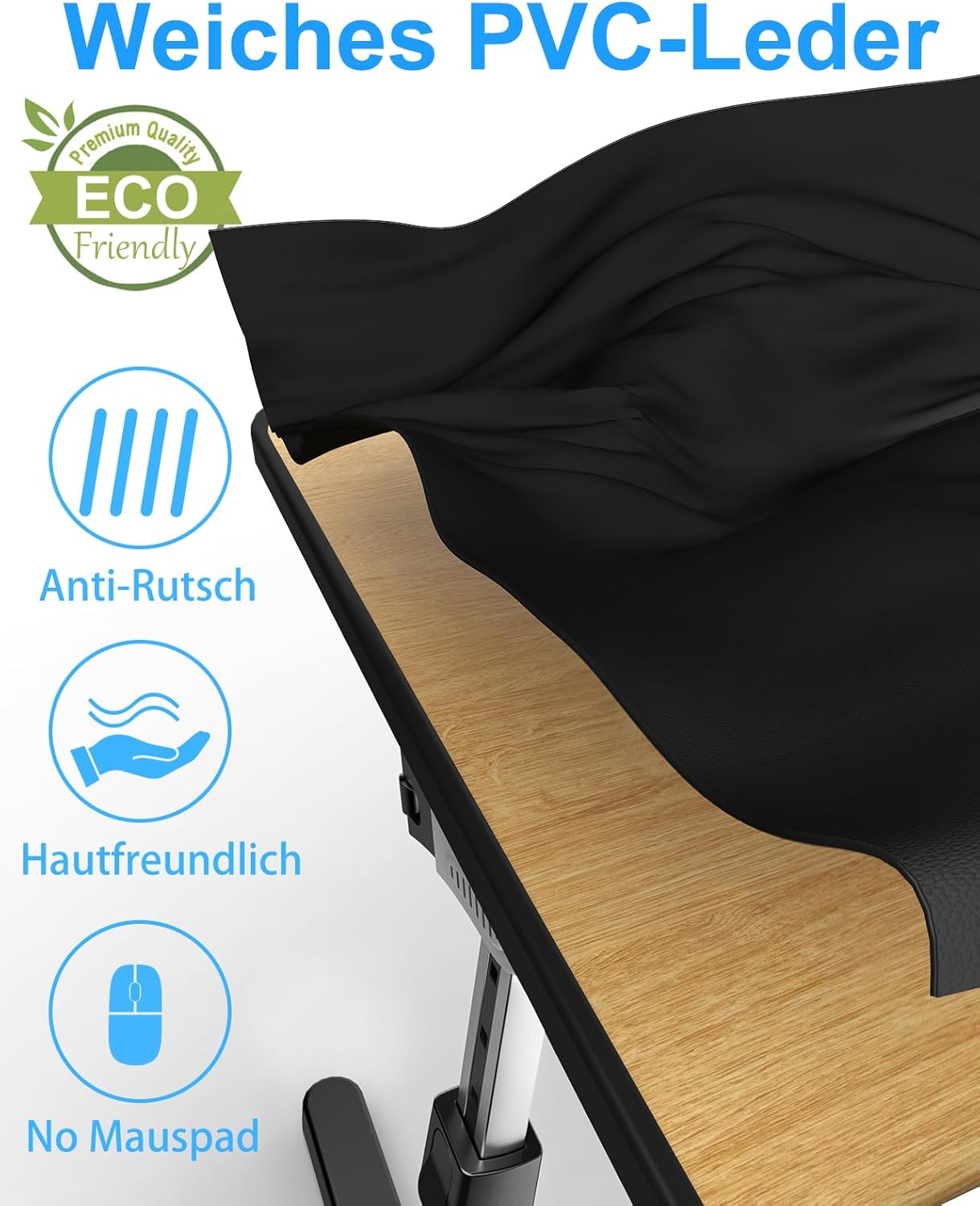 Einstellbarer Laptop-Betttisch, Schwarz
