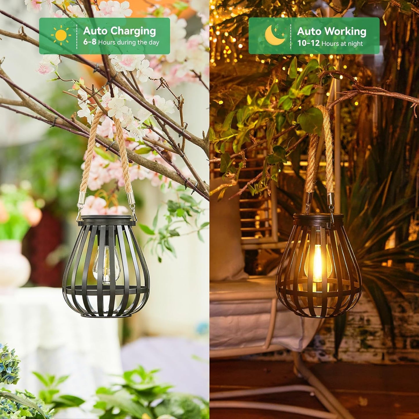 2er-Set Solarlampen, Retro