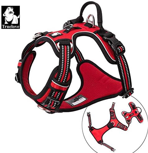Truelove No Pull Hundegeschirr TLH56512, reflektierend, verstellbar, XL|Red
