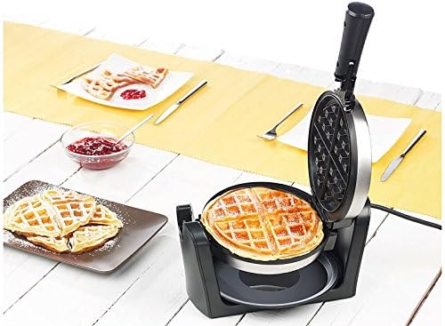 Drehbares Waffeleisen für Belgische Waffeln, Silber