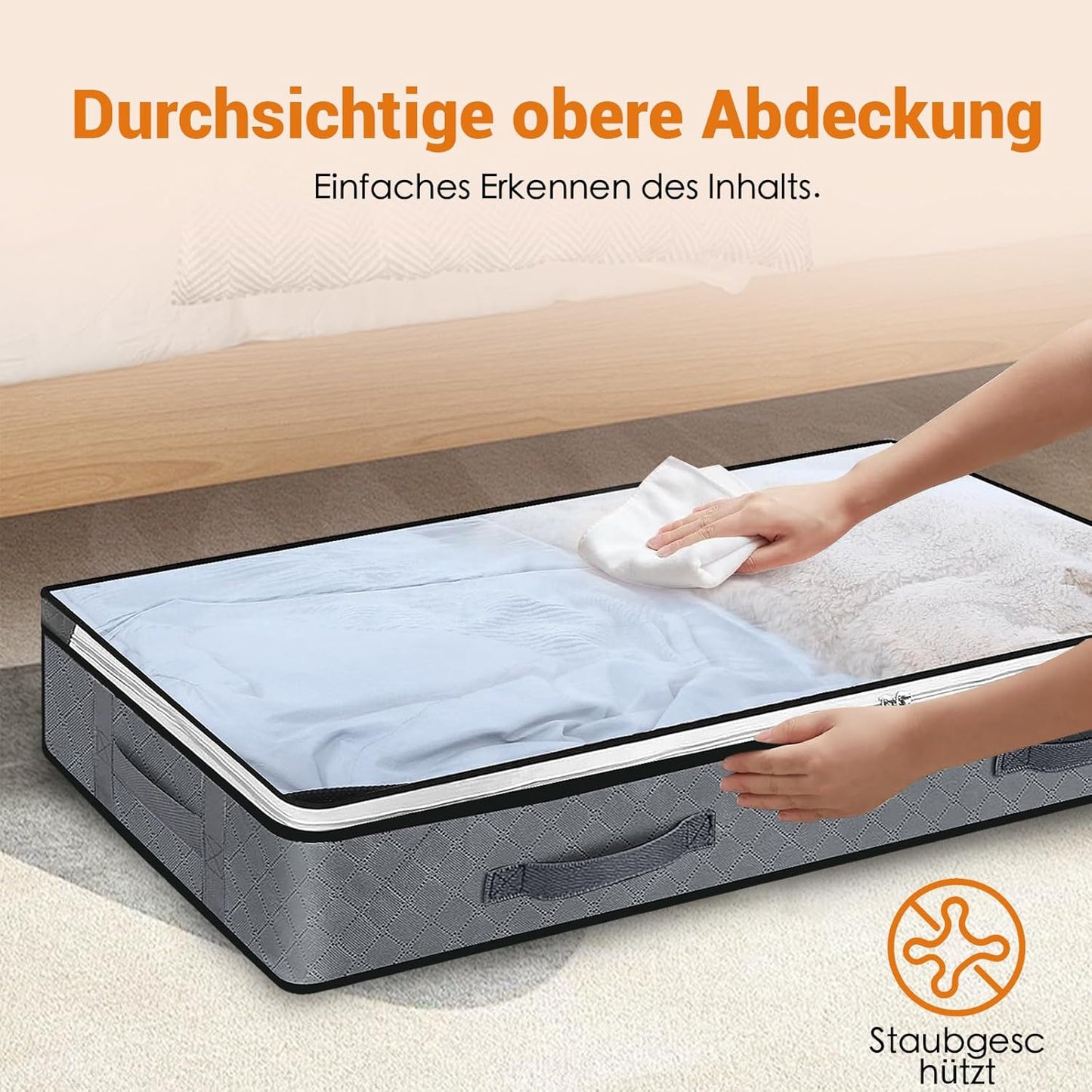 5-teiliges Unterbettkommoden-Set mit Sichtfenster, 5stück