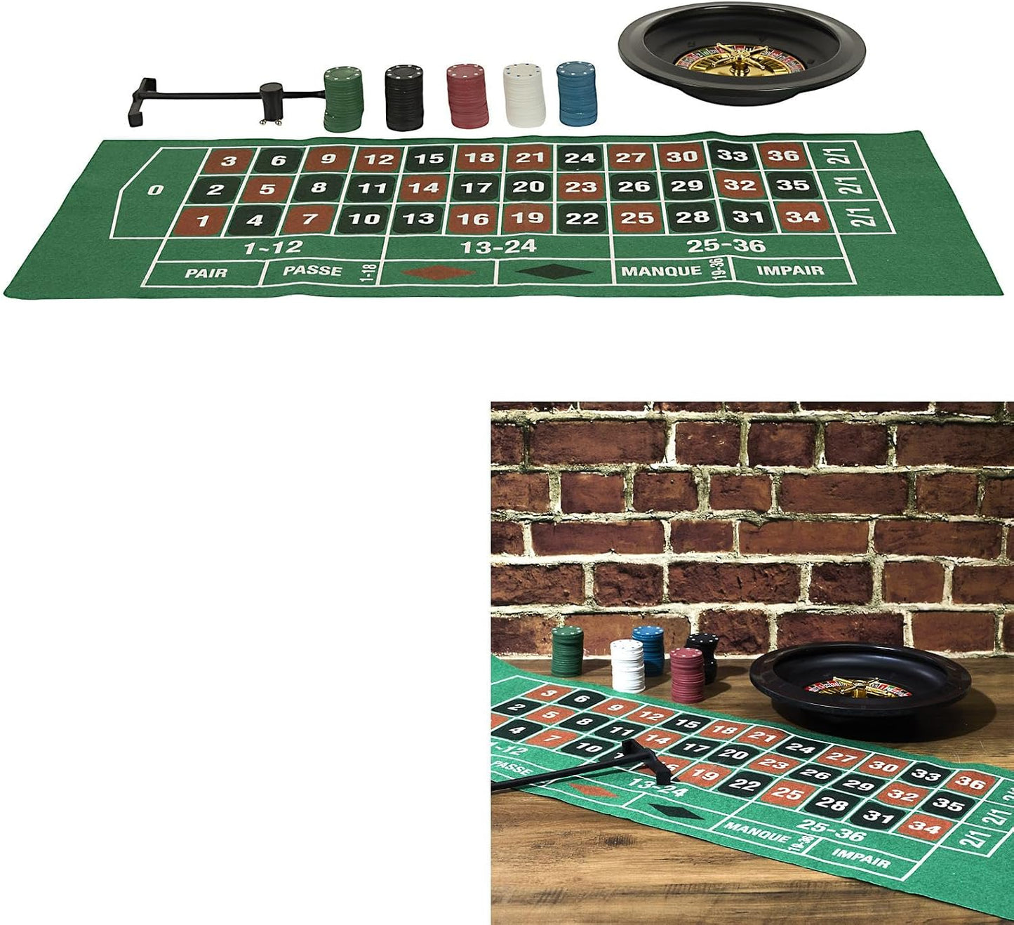 Roulette-Rad und Wettbereich