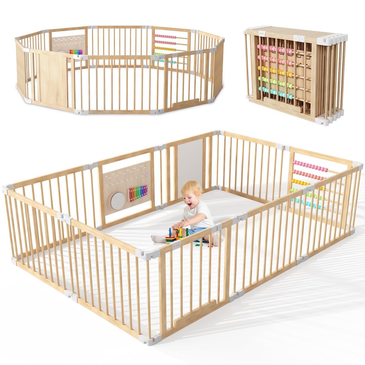 Faltbares Laufgitter für Babys, 240x160x61cm