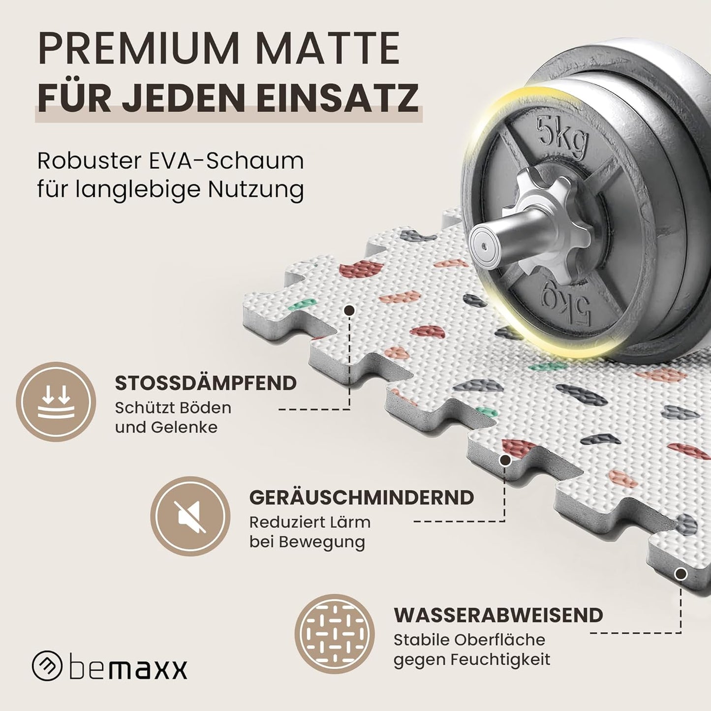 Bodenschutz- und Fitnessmatte, 18 Stück