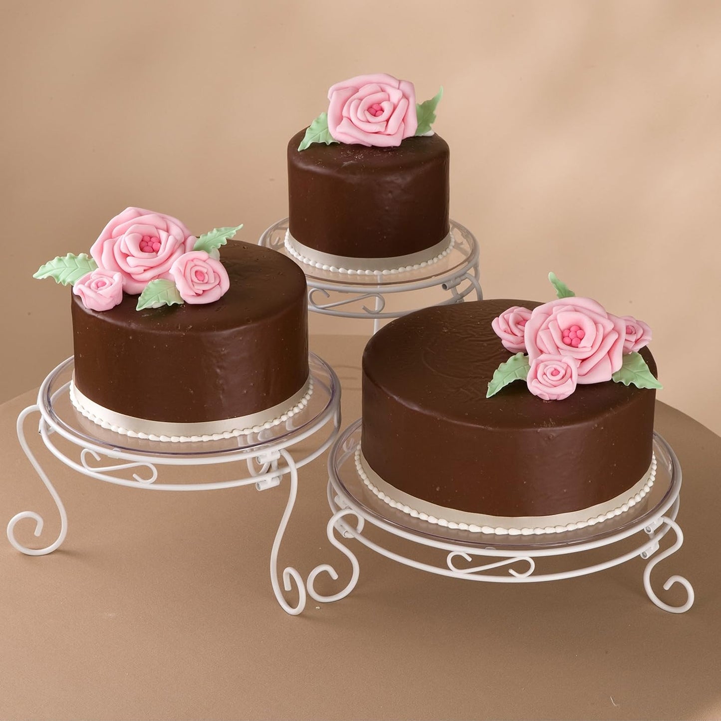 3-teiliges Torten- und Dessertständer-Set, Weiss/Opulenter Garten
