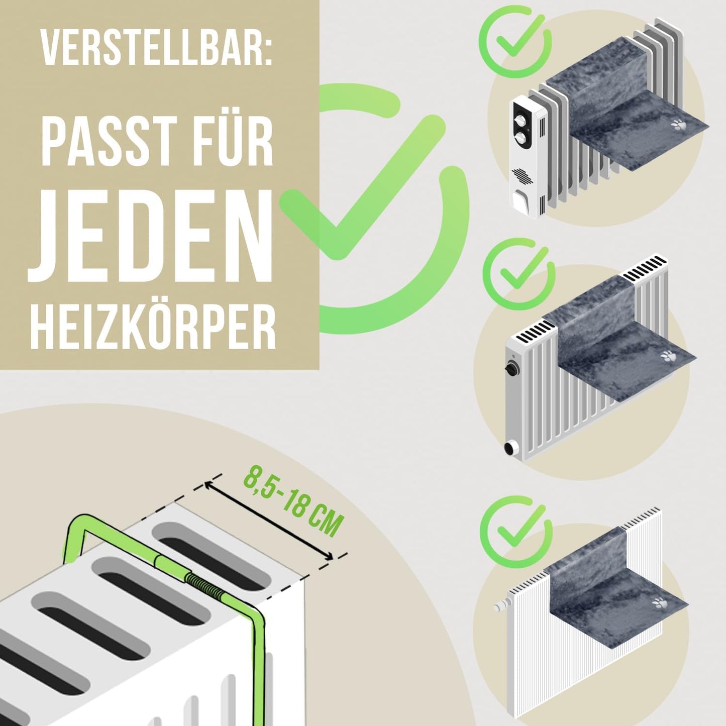 Katzenbett für Heizkörper, Anthrazit