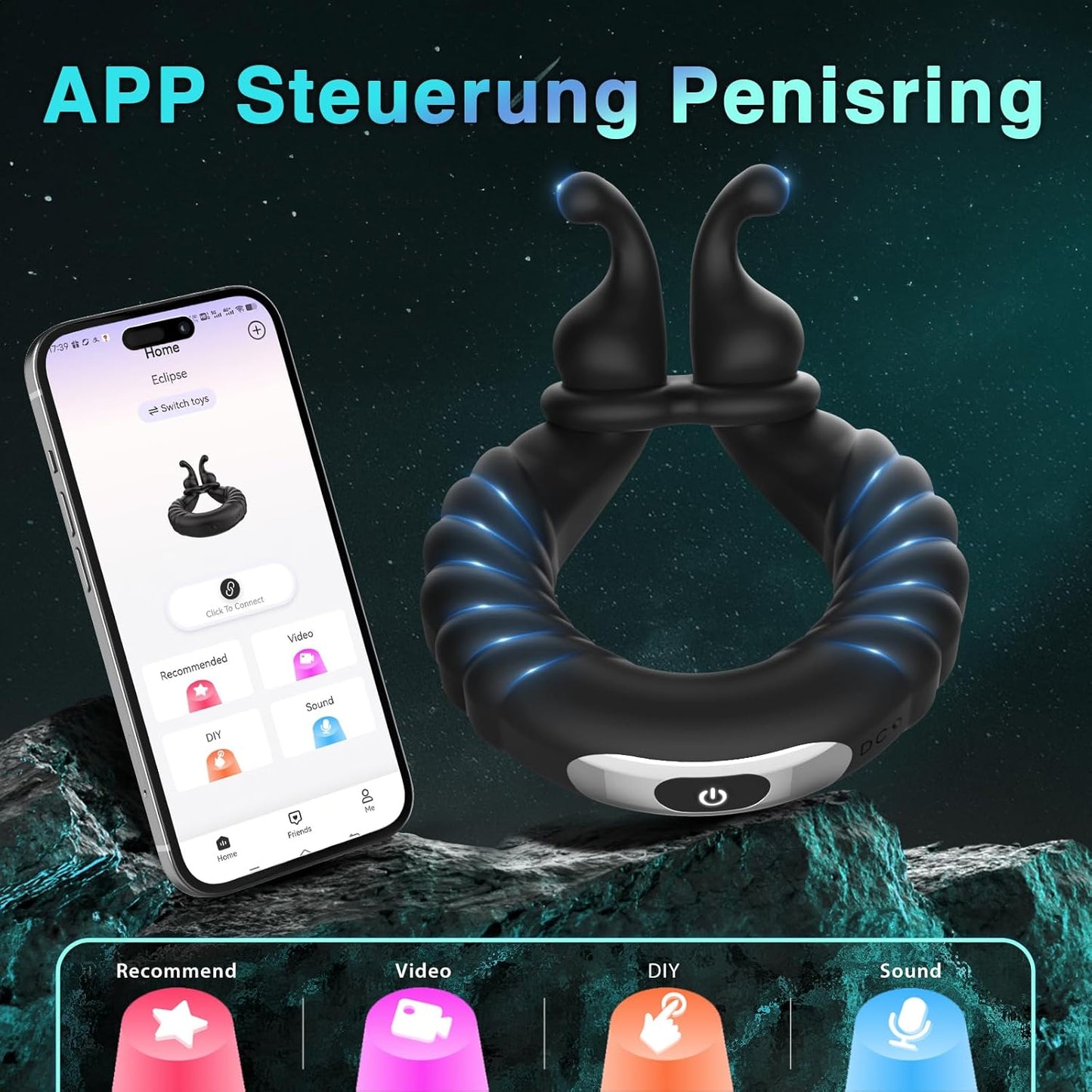 Penisring-Vibrator mit 10 Vibrationsmodi