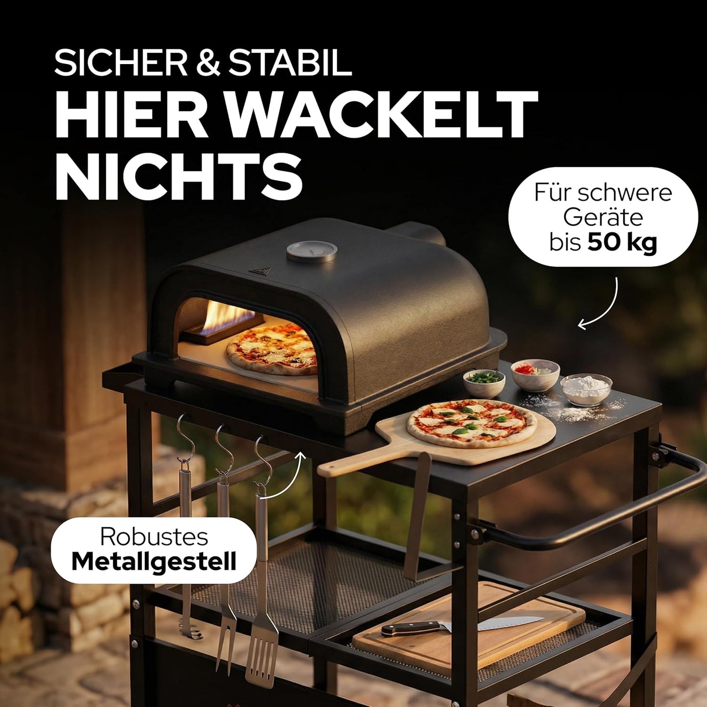 Grillwagen, Schwarz