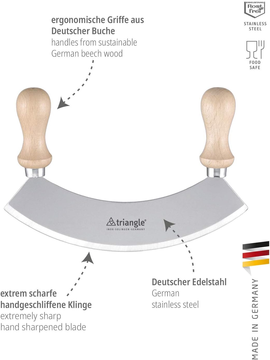 Wiegemesser, einschneidig 23 cm