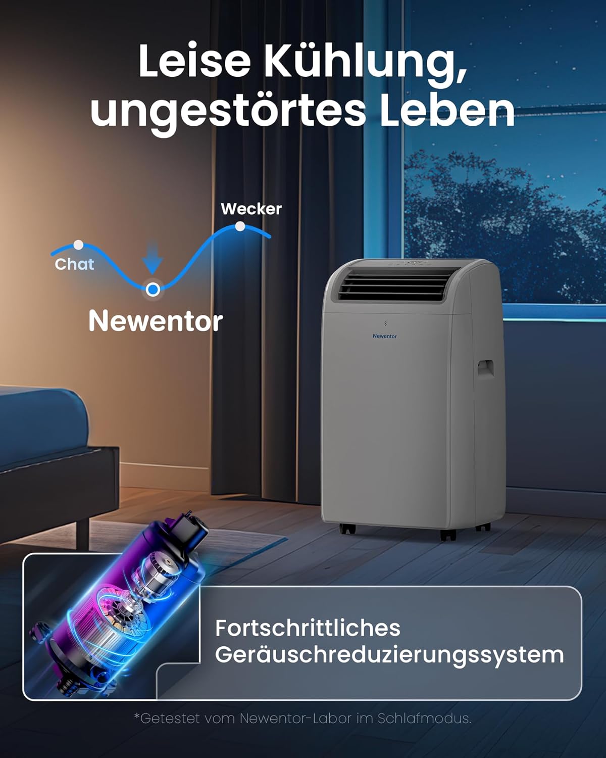 Mobile Klimaanlage MAC-14A mit Abluftschlauch, Weiss