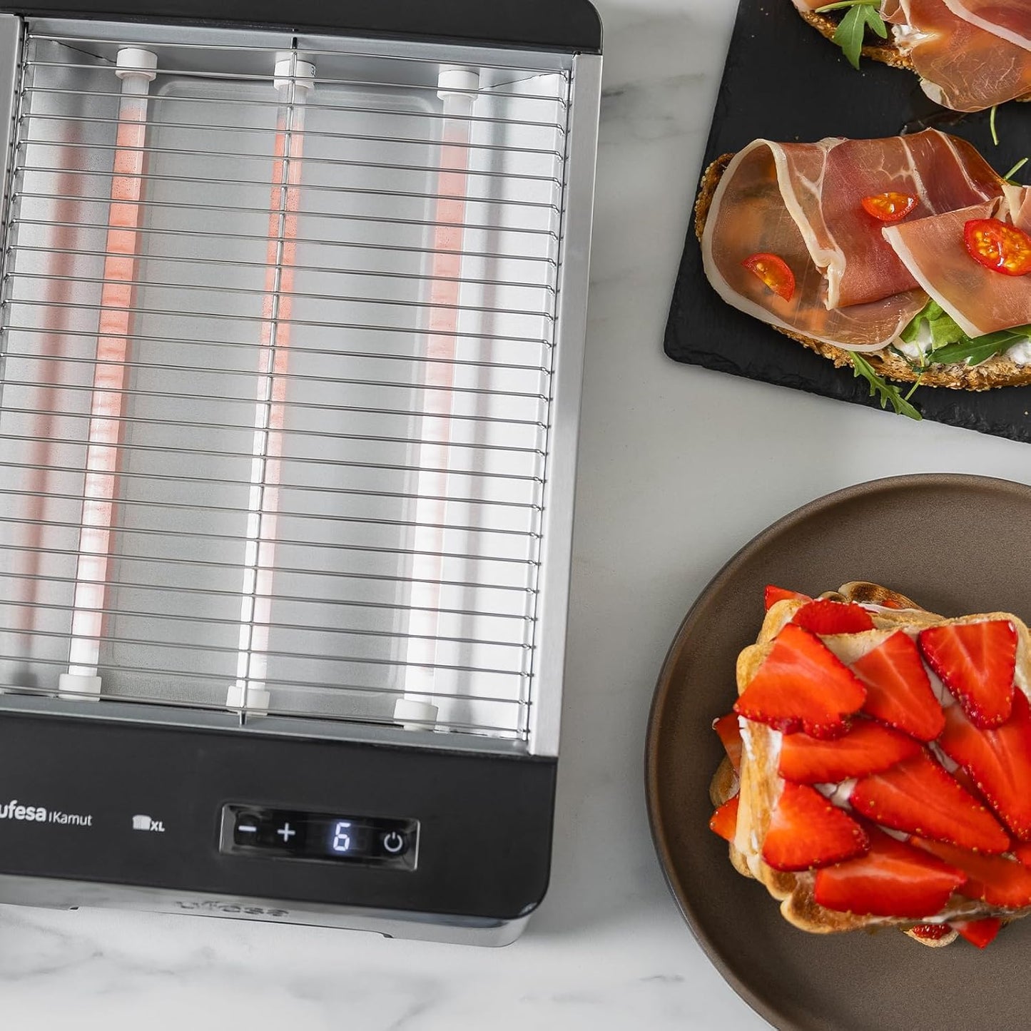 Flachtoaster Kamut mit Quarz-Heizelementen, Digital