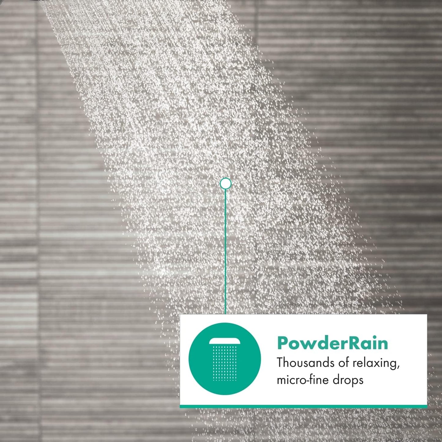 Duschkopf Pulsify Select S mit 3 Strahlarten, Mattschwarz 3 Strahlarten mit PowderRain und MonoRain-Strahl