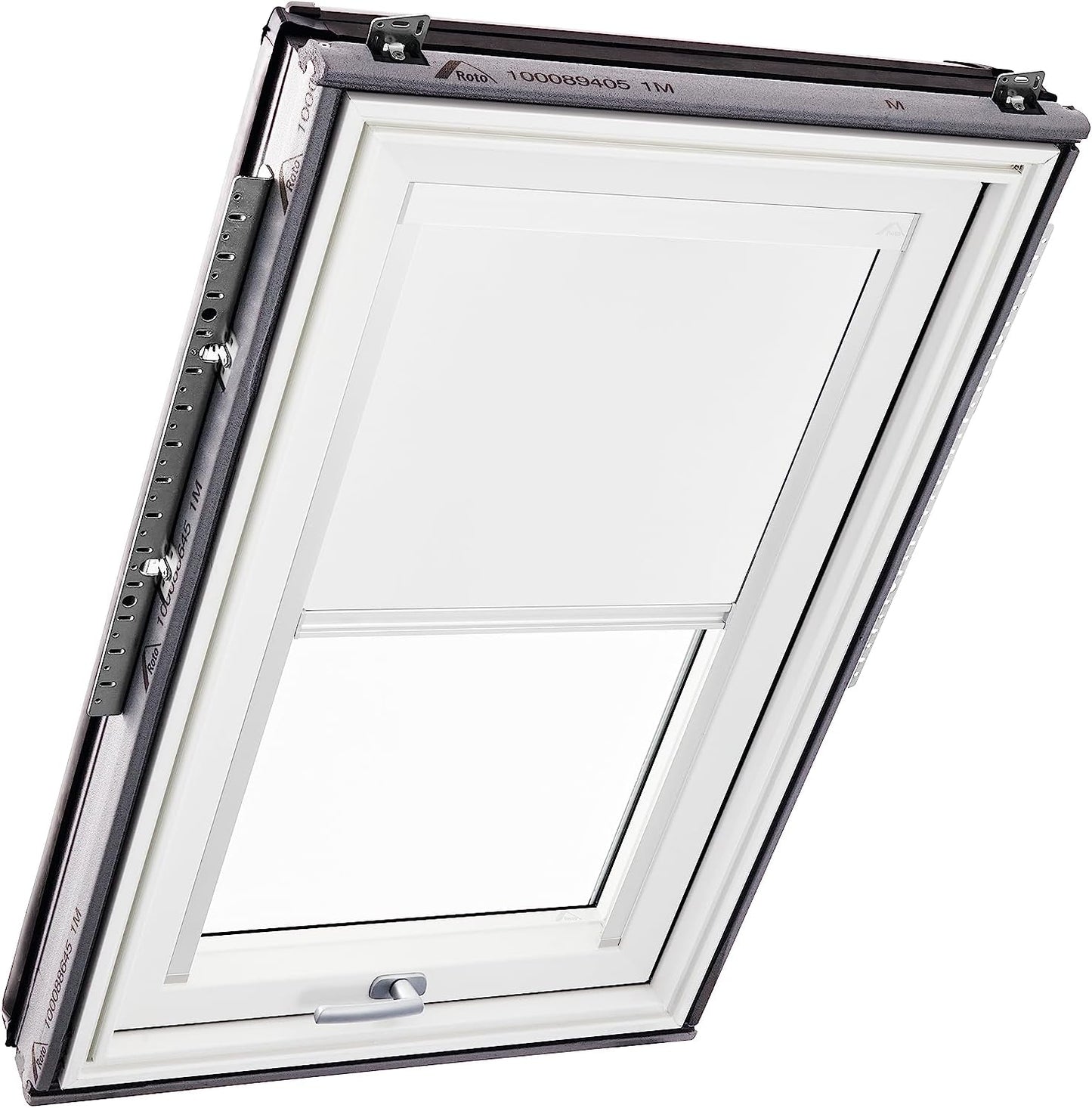 Verdunkelungsrollo für Roto Dachfenster Designo R6/R8, Weiss, B55 x H58 cm Führungsschiene Weiss