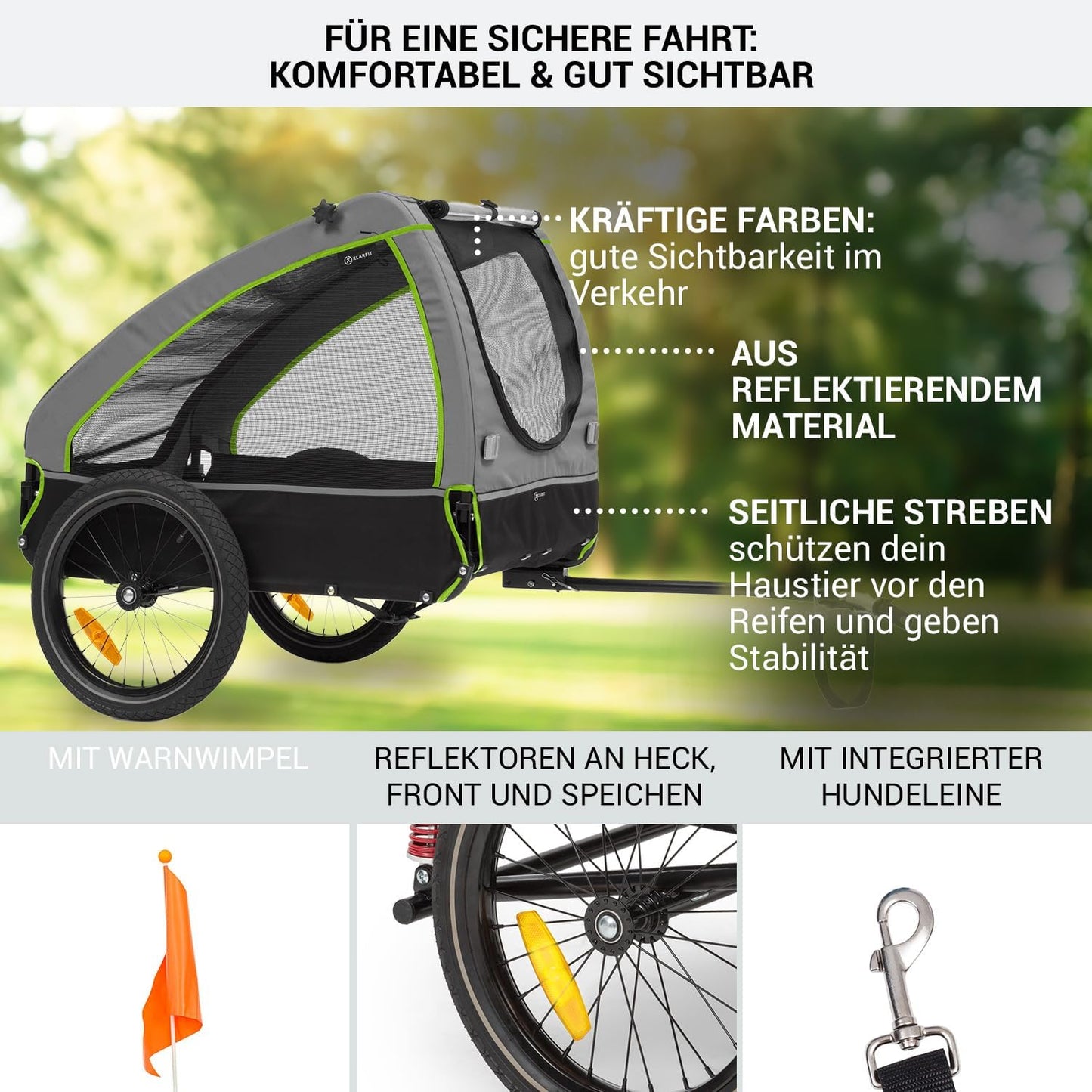 Husky City - 2-in-1 Veloanhänger, Grün, Husky