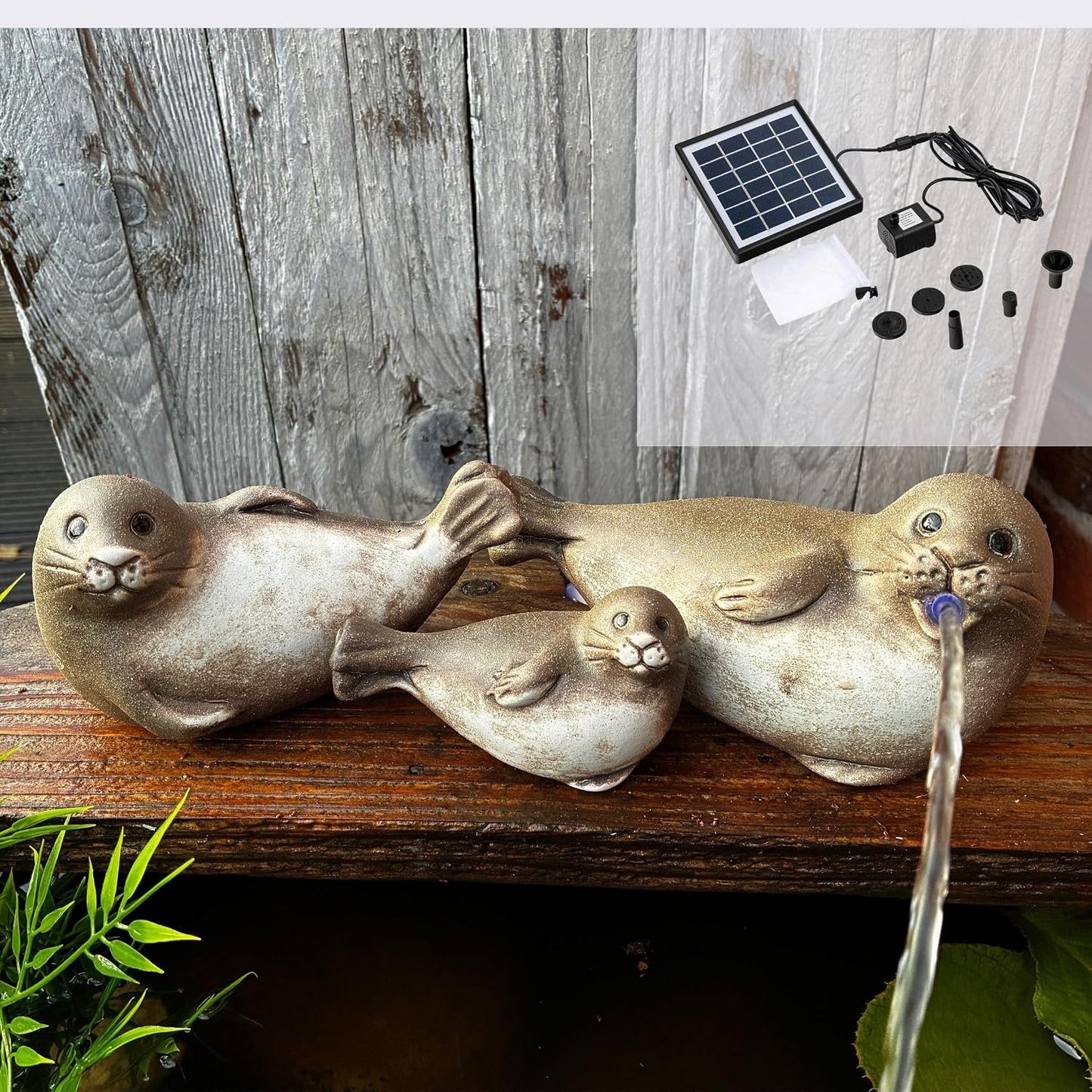 Solar Wasserspeier Robben Set (3-teilig)