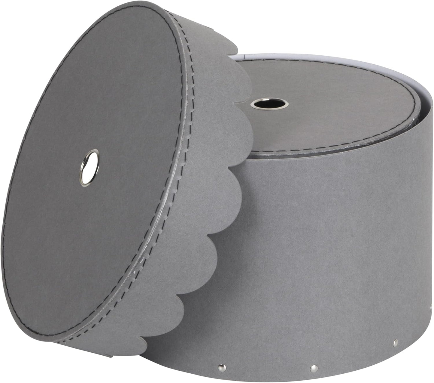 2er-Set Runde Aufbewahrungsboxen mit Deckel, Grau