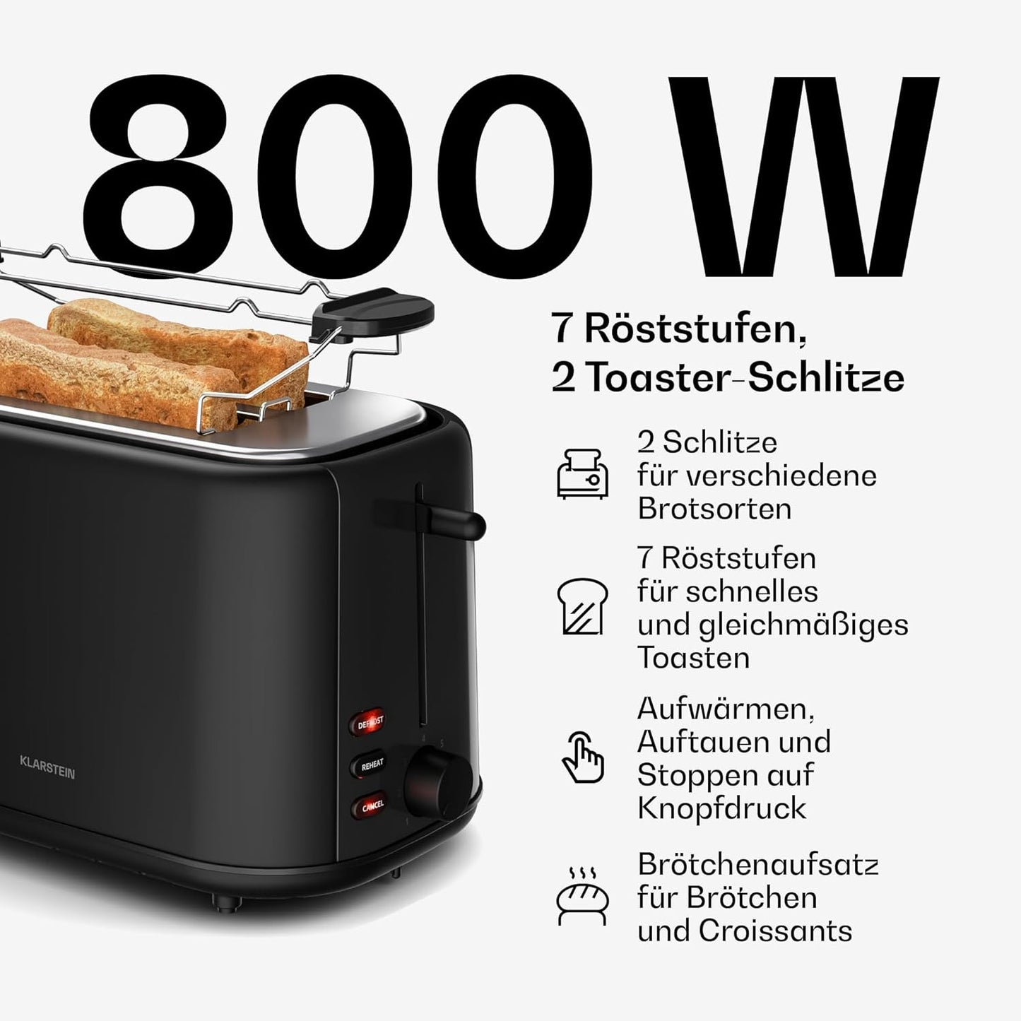 Velaire Frühstücksset: Toaster, Wasserkocher, Kaffeemaschine, Schwarz Komplettset