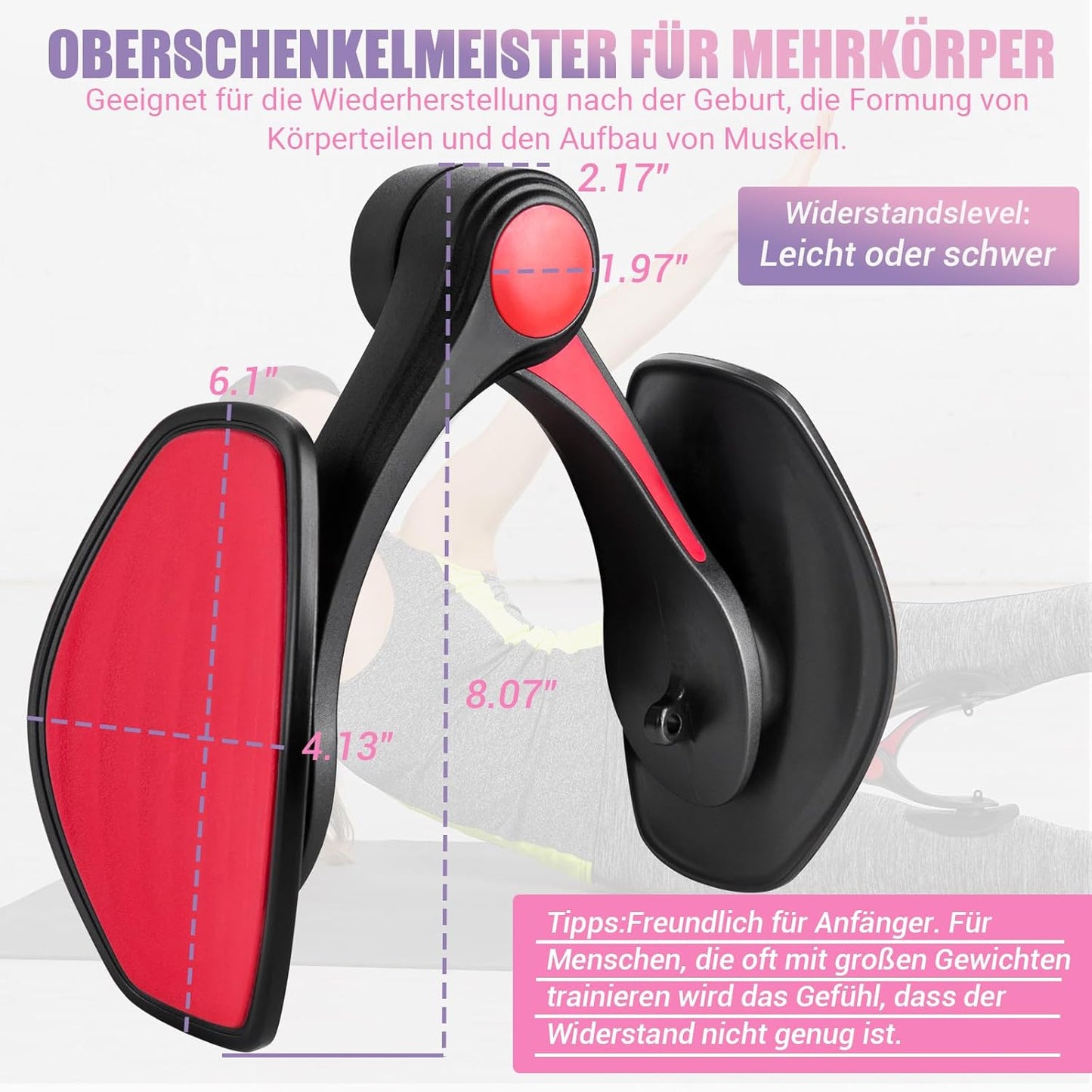 Oberschenkel- und Beckenbodentrainer, Schwarz