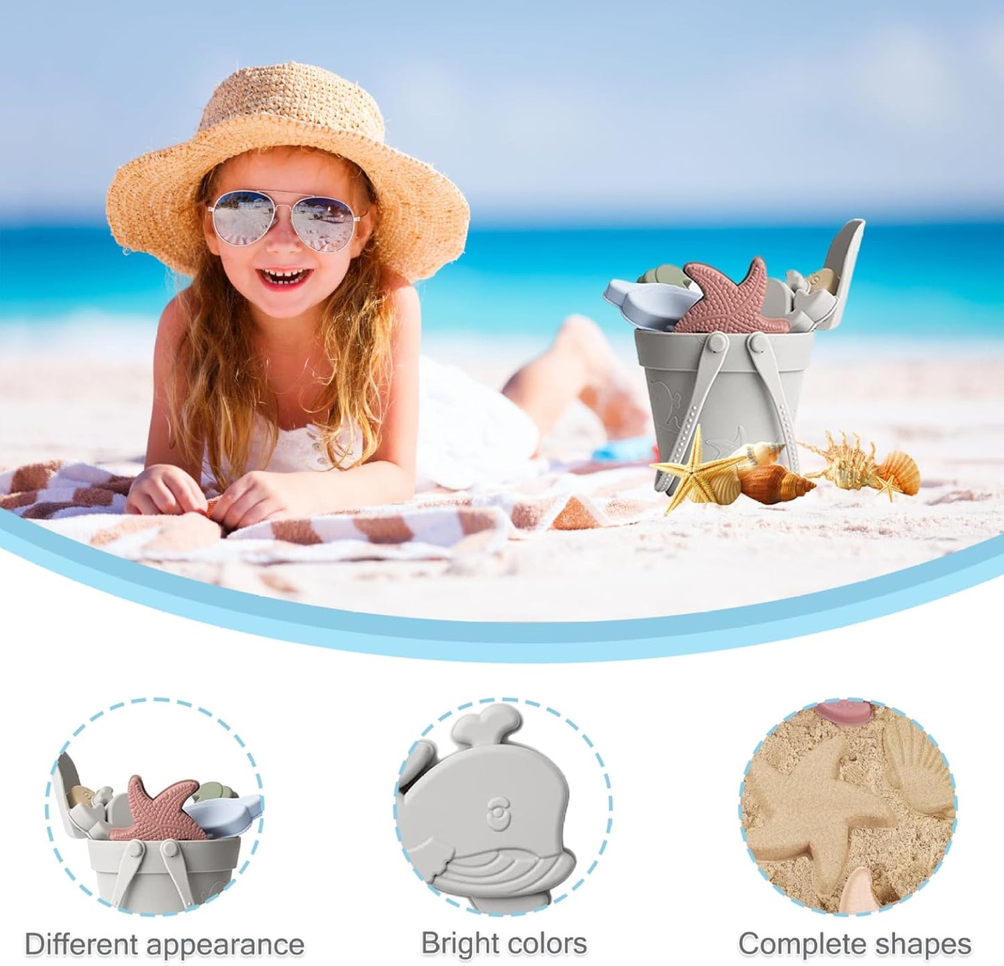 Strandspielzeug-Set für Kinder, Grau