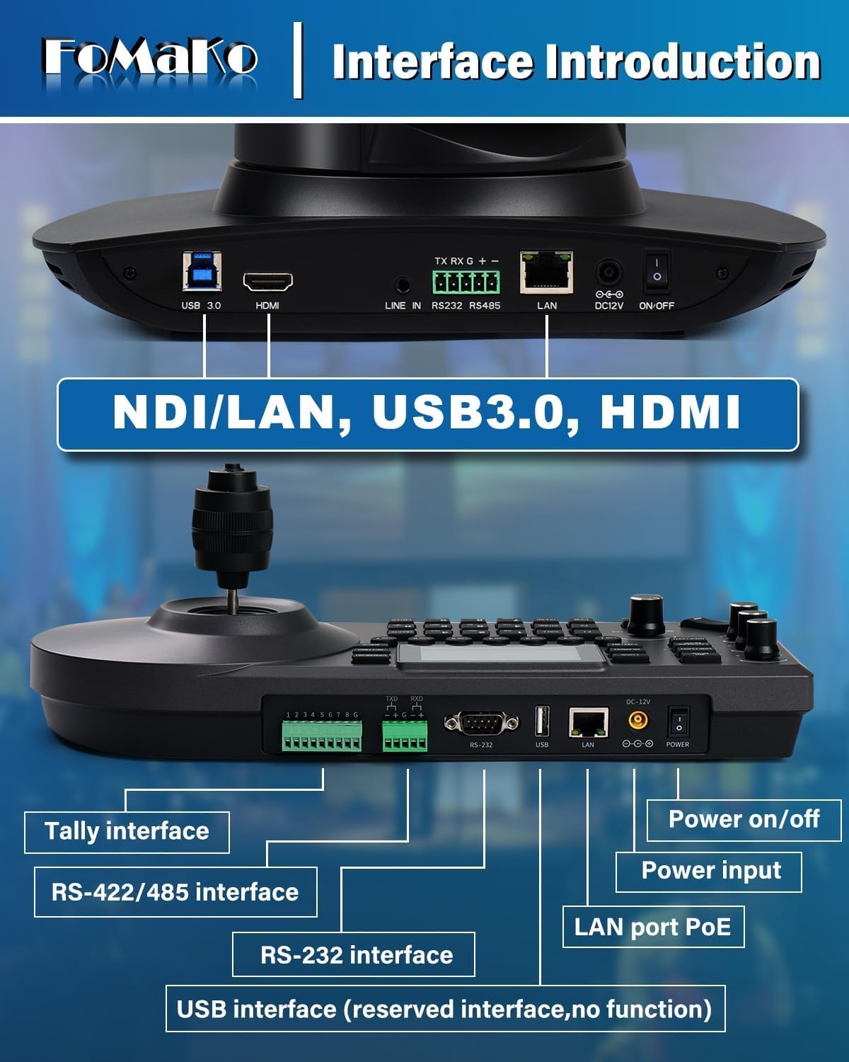 NDI HX3 PTZ Kamera-Set mit KI-Auto-Tracking & Controller, 30x NDI AI + NDI PTZ Controller