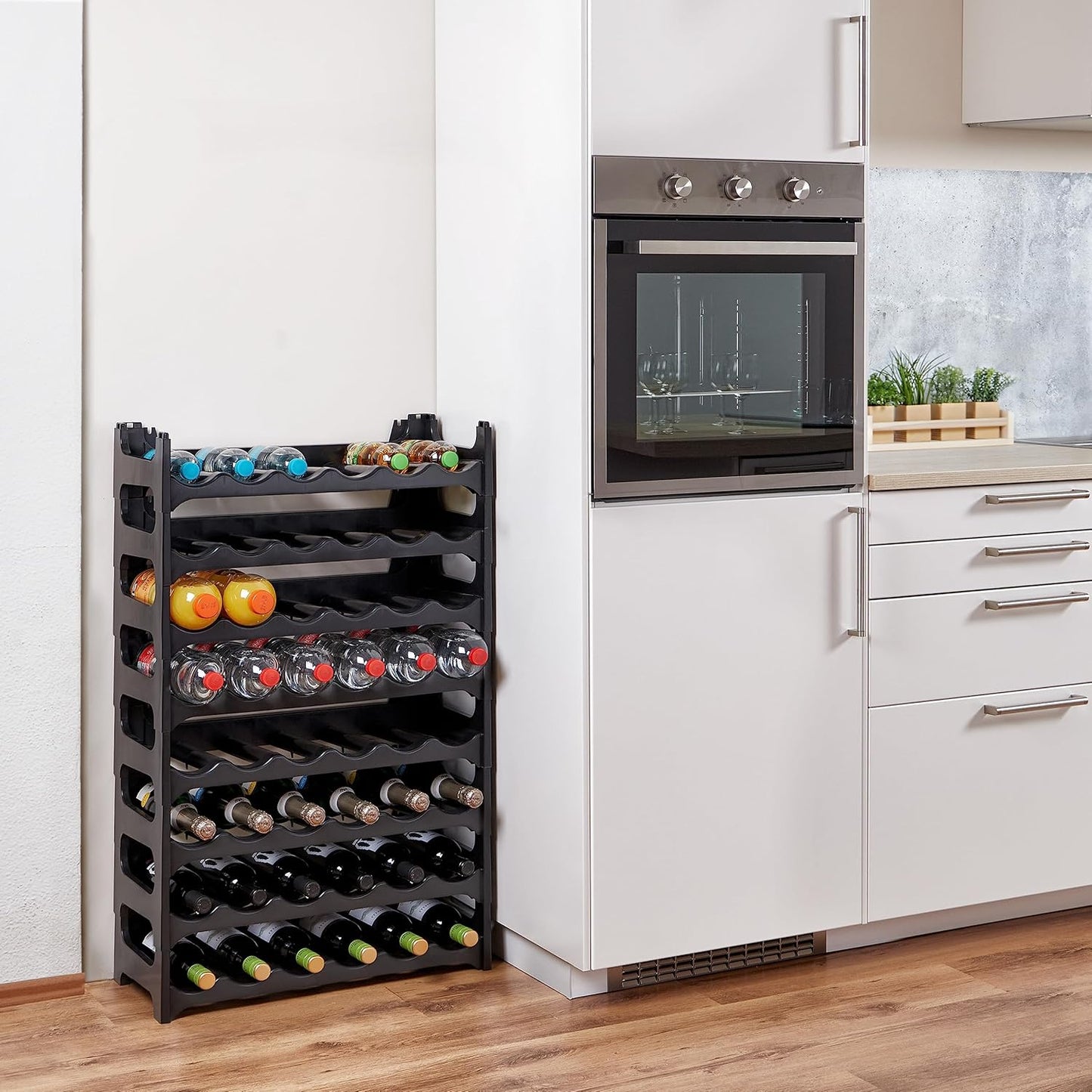 Modulares Flaschenregal für 48 Weinflaschen, 8 Module für 48 Flaschen