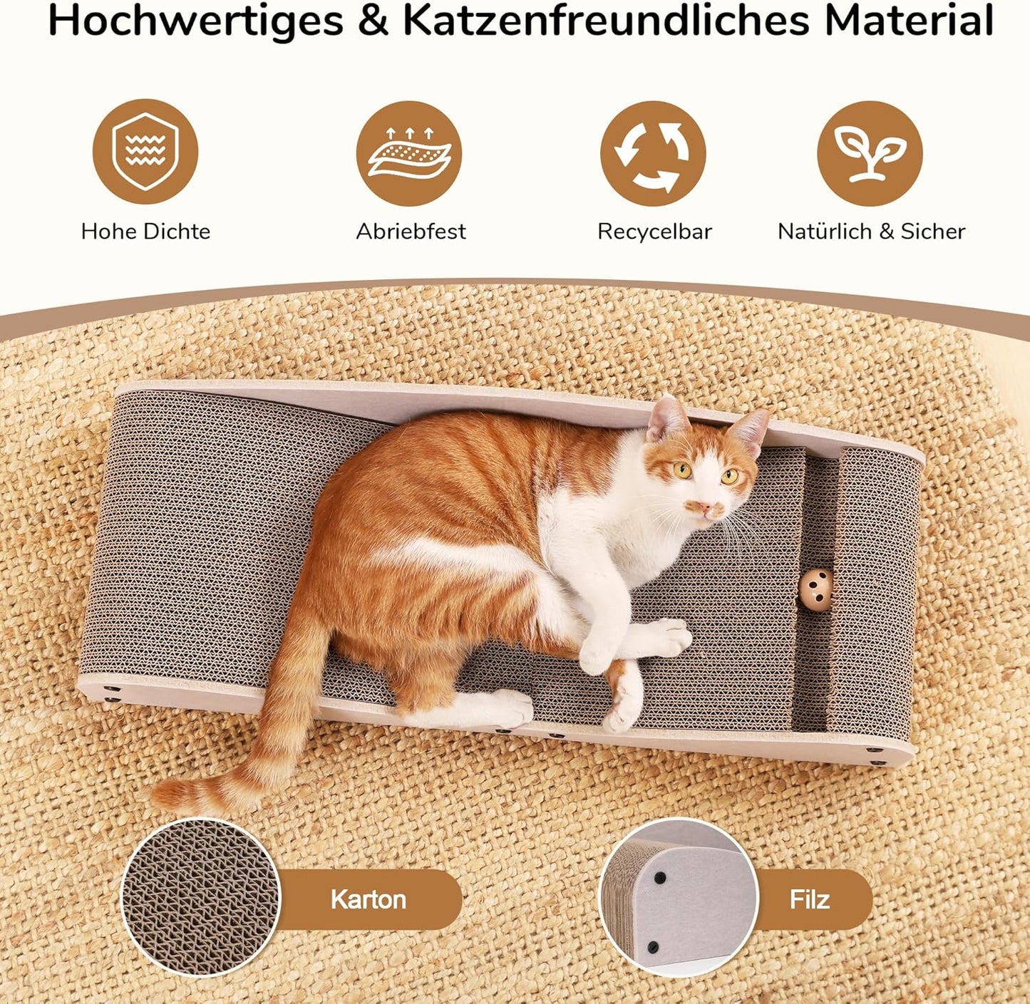 Katzenkratzbrett mit Ball, Kamel
