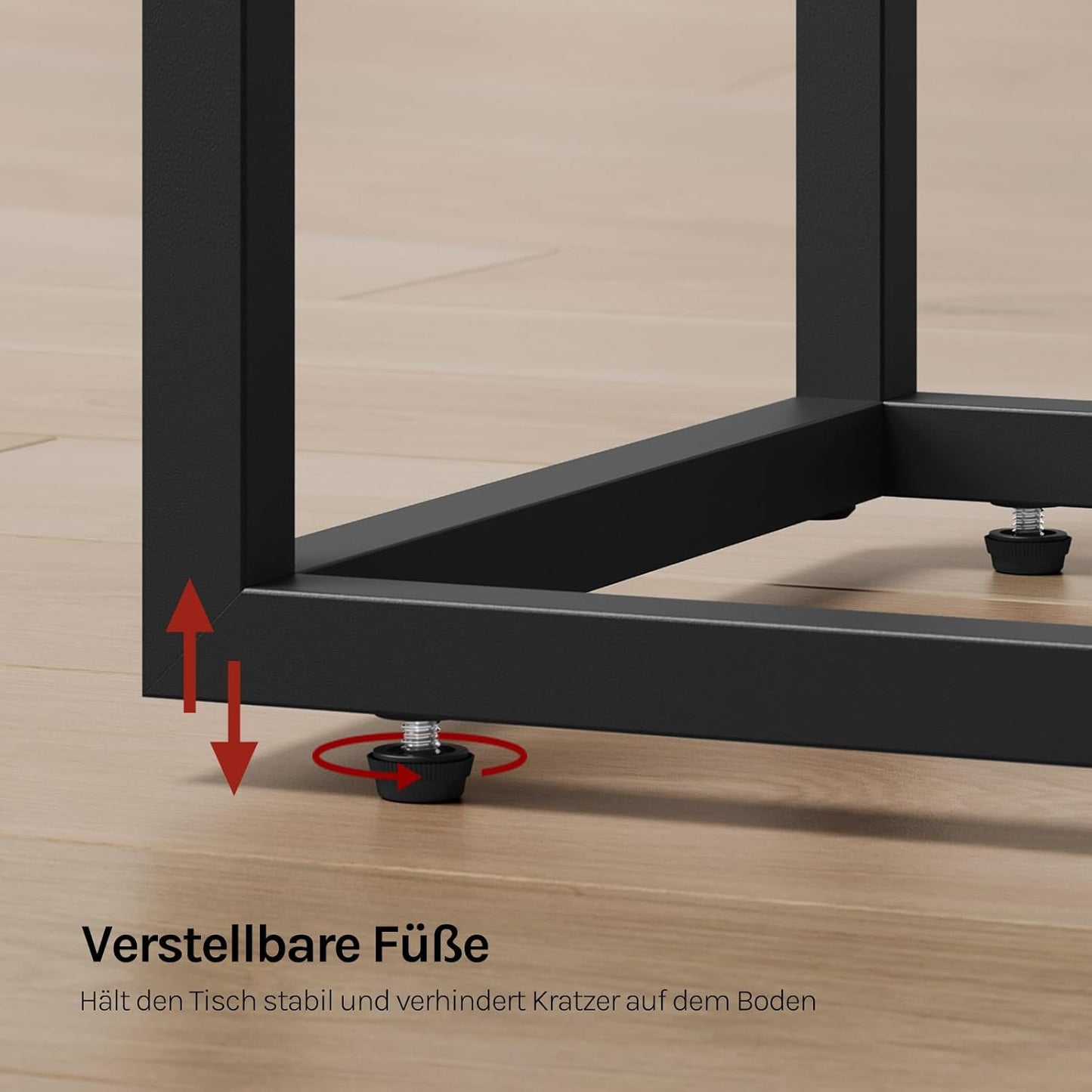 C-förmiger Couchtisch mit Metallgestell, 1er Set Schwarz