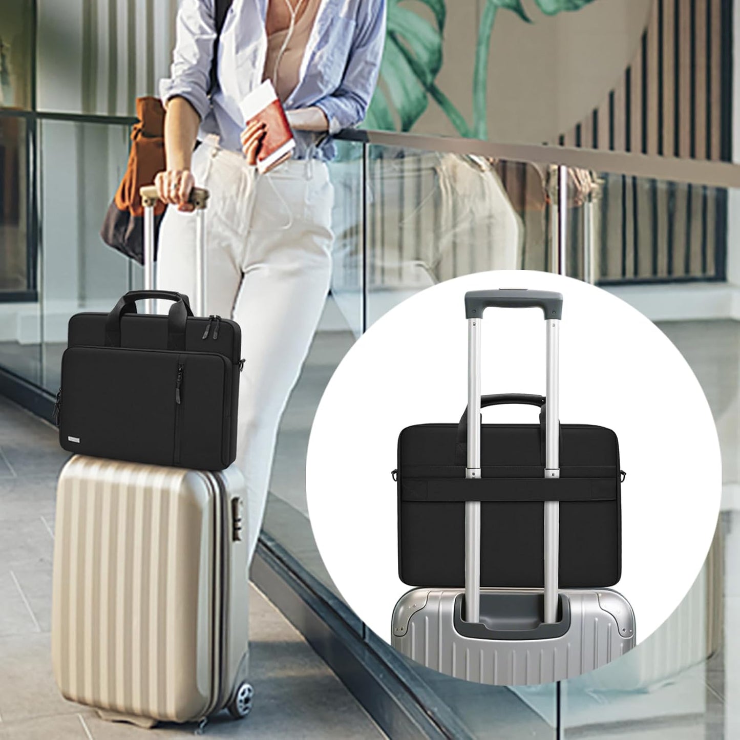 14 Zoll Laptoptasche mit 360° Schutz, Schwarz 14 Zoll