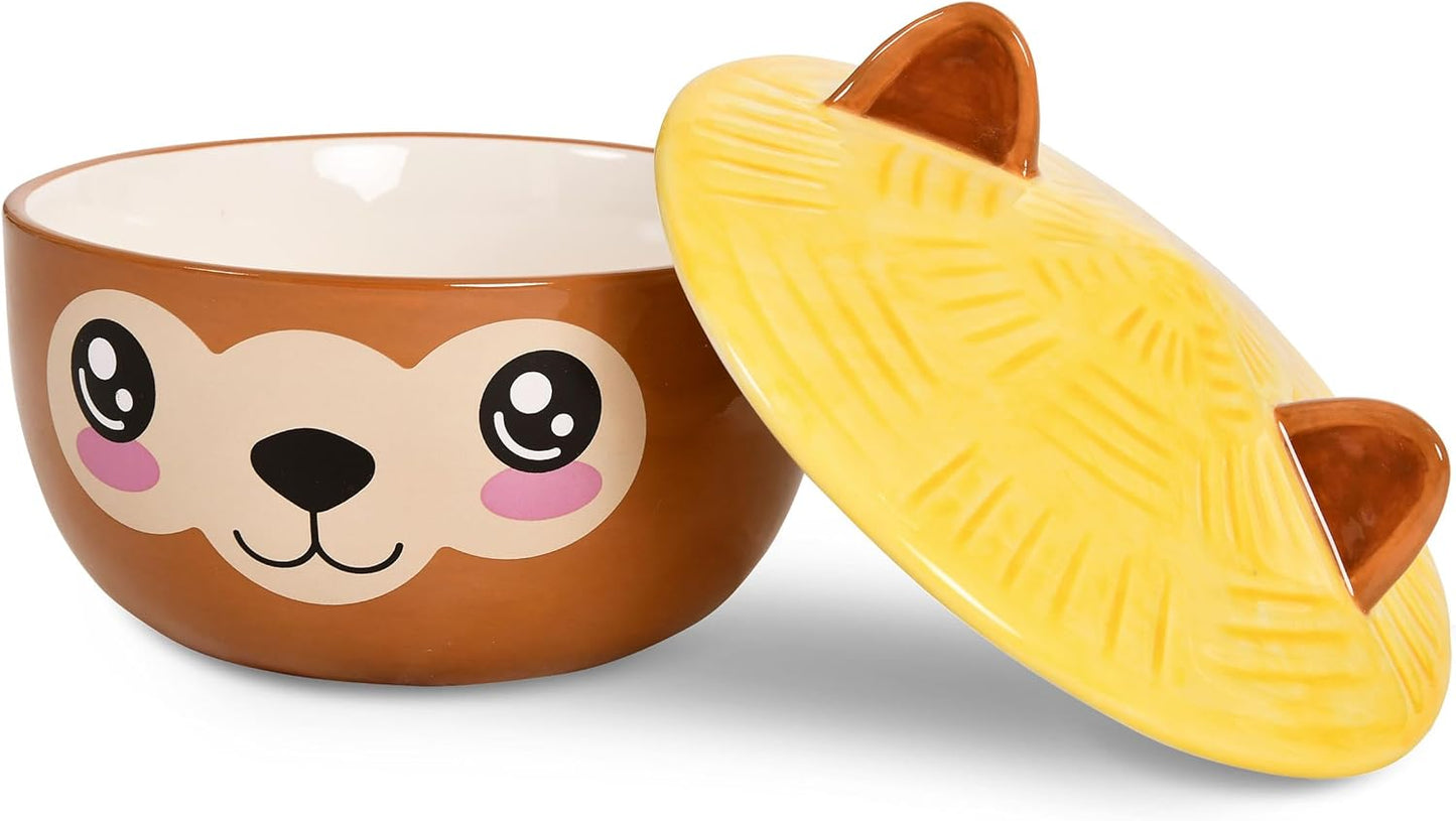 Alpaka Kawaii Ramen-Bowl mit Deckel, Alpaka