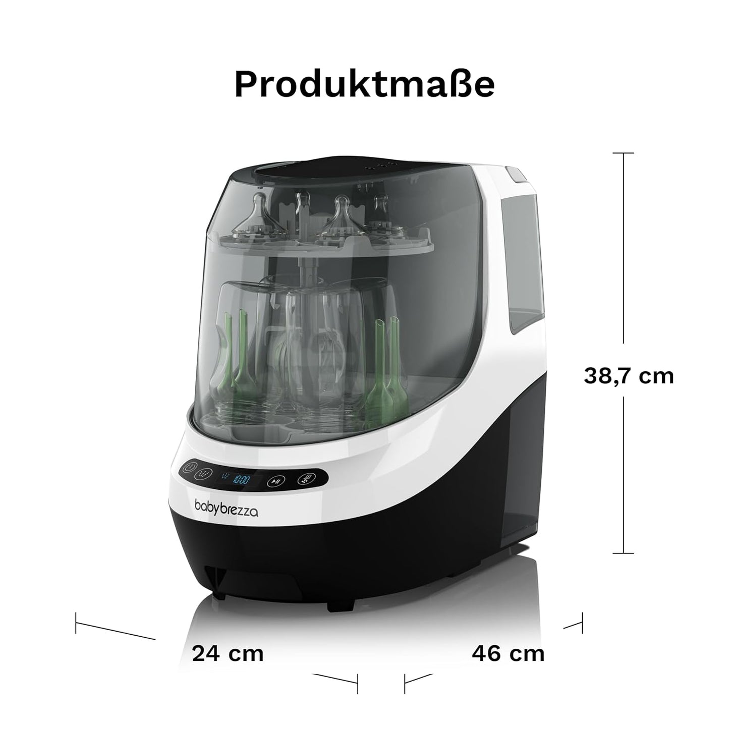 Flaschenwaschmaschine für Babyflaschen & Pumpenteile, Schwarz/Weiß