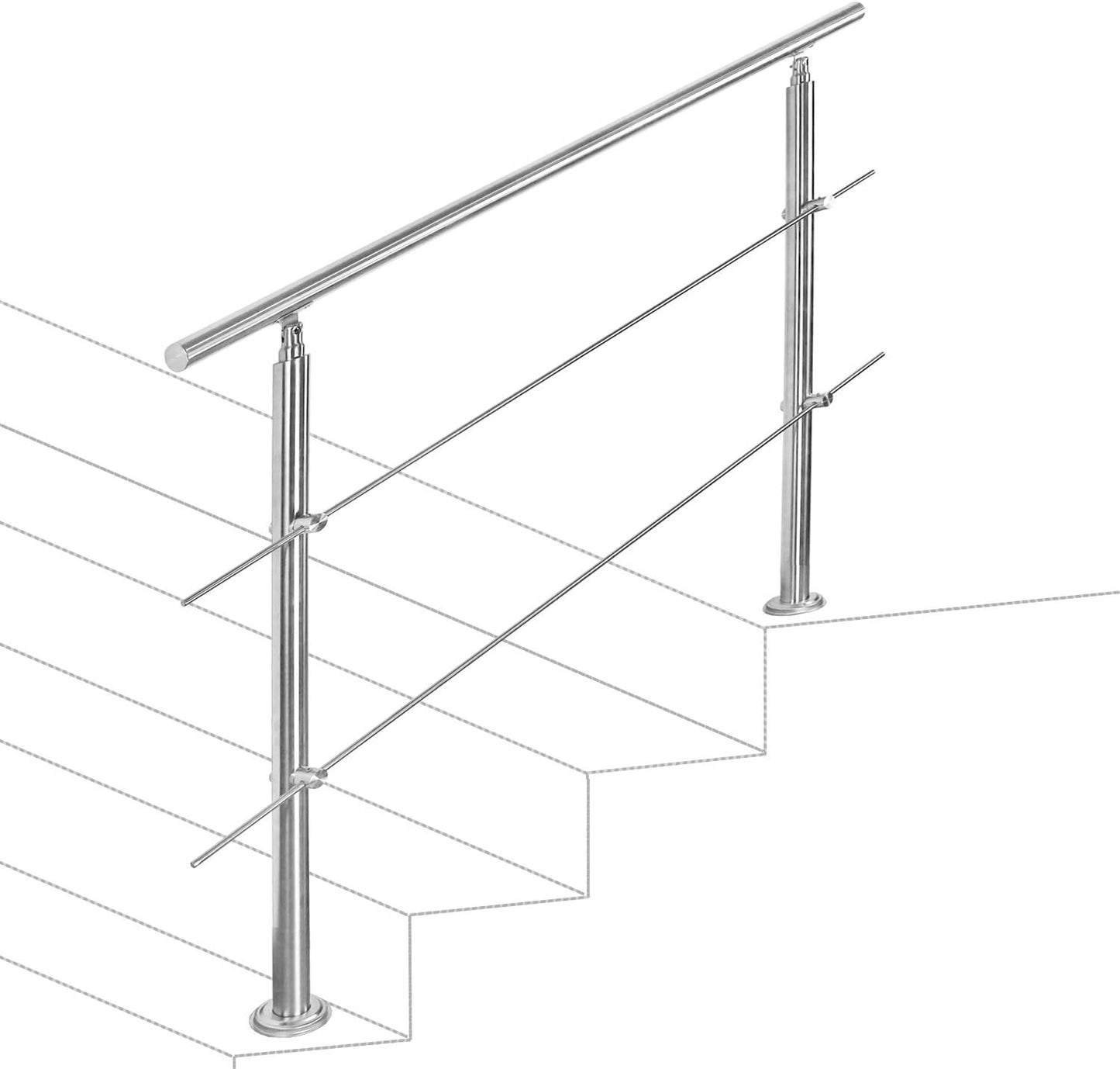 Handlauf Edelstahl, 80cm 2 Querstreben