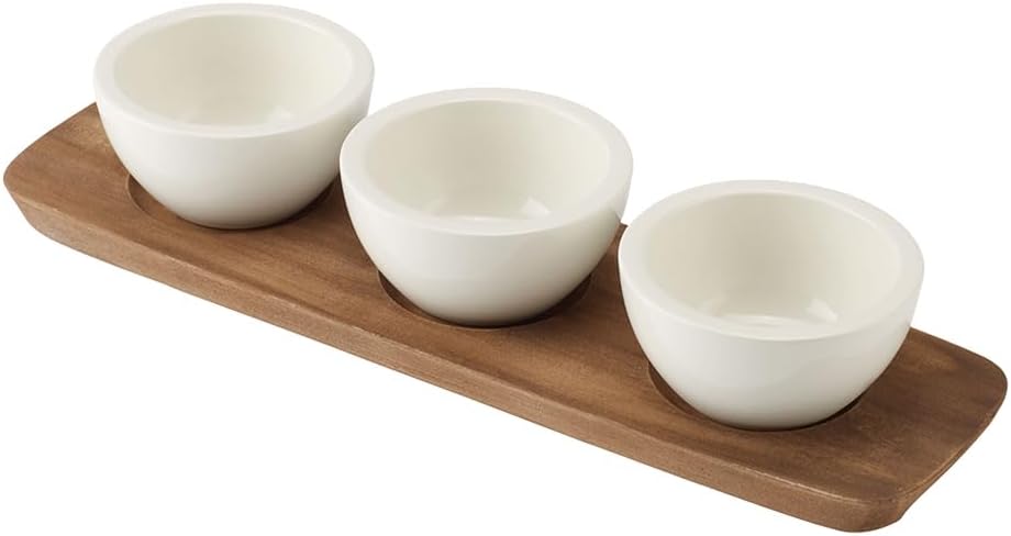 Artesano Dip-Schälchen-Set mit Servierplatte (4-tlg.), Dip-Schälchen Set, 4-tlg.