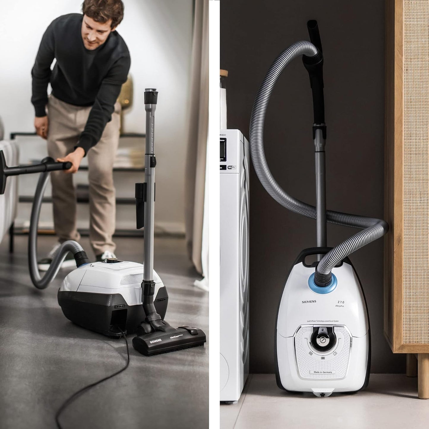 Staubsauger mit Beutel Vsz7442s, Weiss 67dB(A) extraleise Testsieger 2018