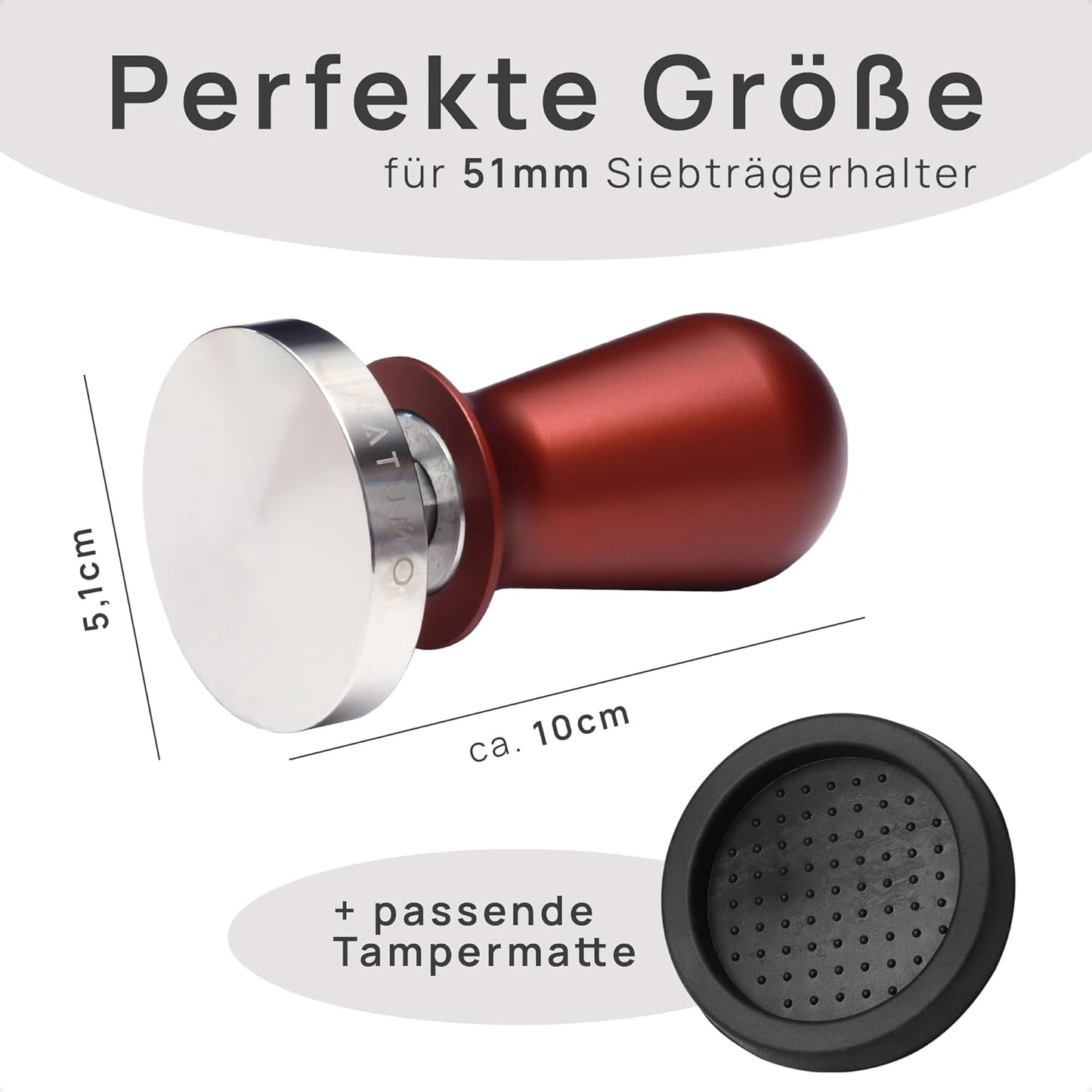 Tamper-Set mit Tampermatte, Bronze 51mm