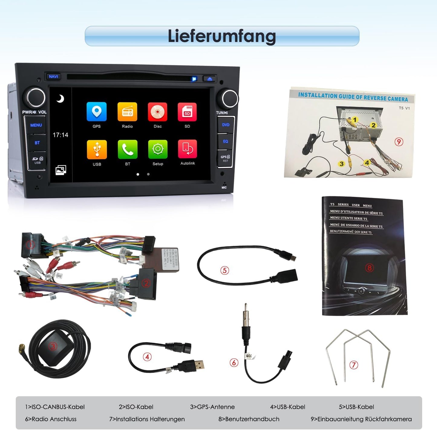 2 Din Autoradio DVD Player mit GPS Navigation, DE-OBT7681B
