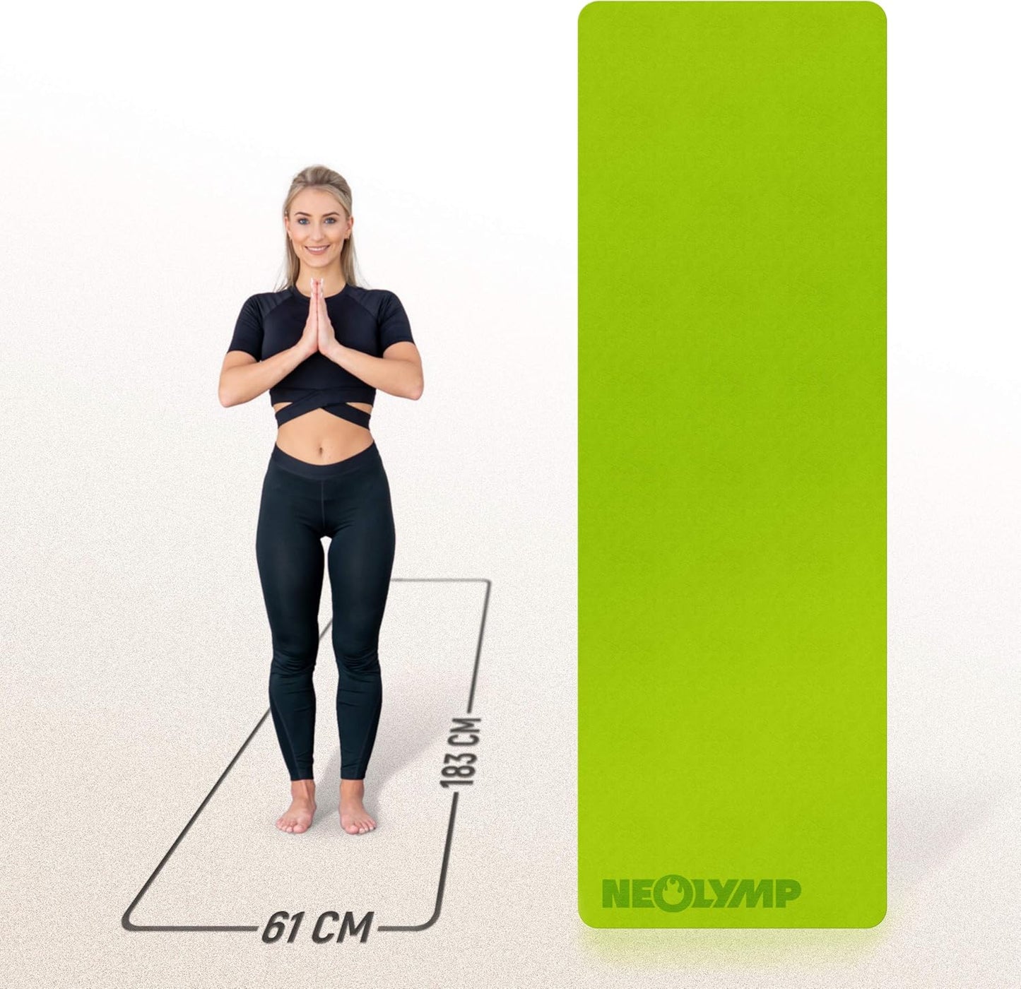 Rutschfeste Yogamatte Lime, Yogamatte lime
