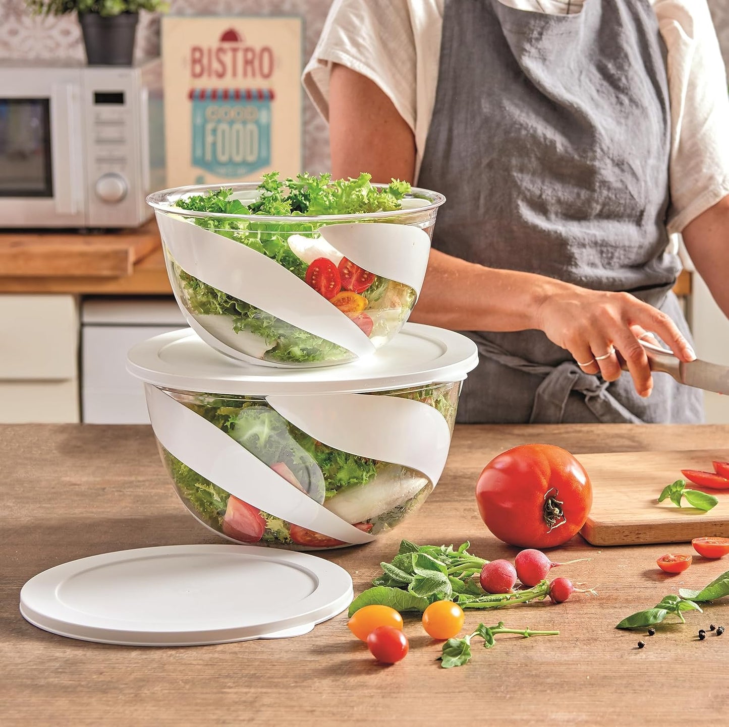 2er-Set Salatschüssel, 1x 3L + 1x 5L