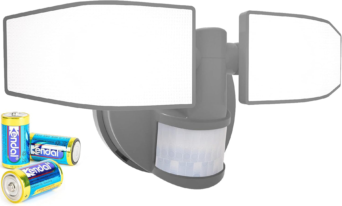 Schwenkbarer LED-Fassadenstrahler mit Bewegungsmelder, Grau