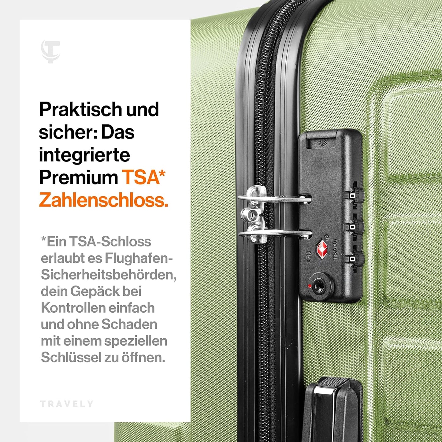 Grosser Hartschalenkoffer aus Polycarbonat, L Nebelgrün