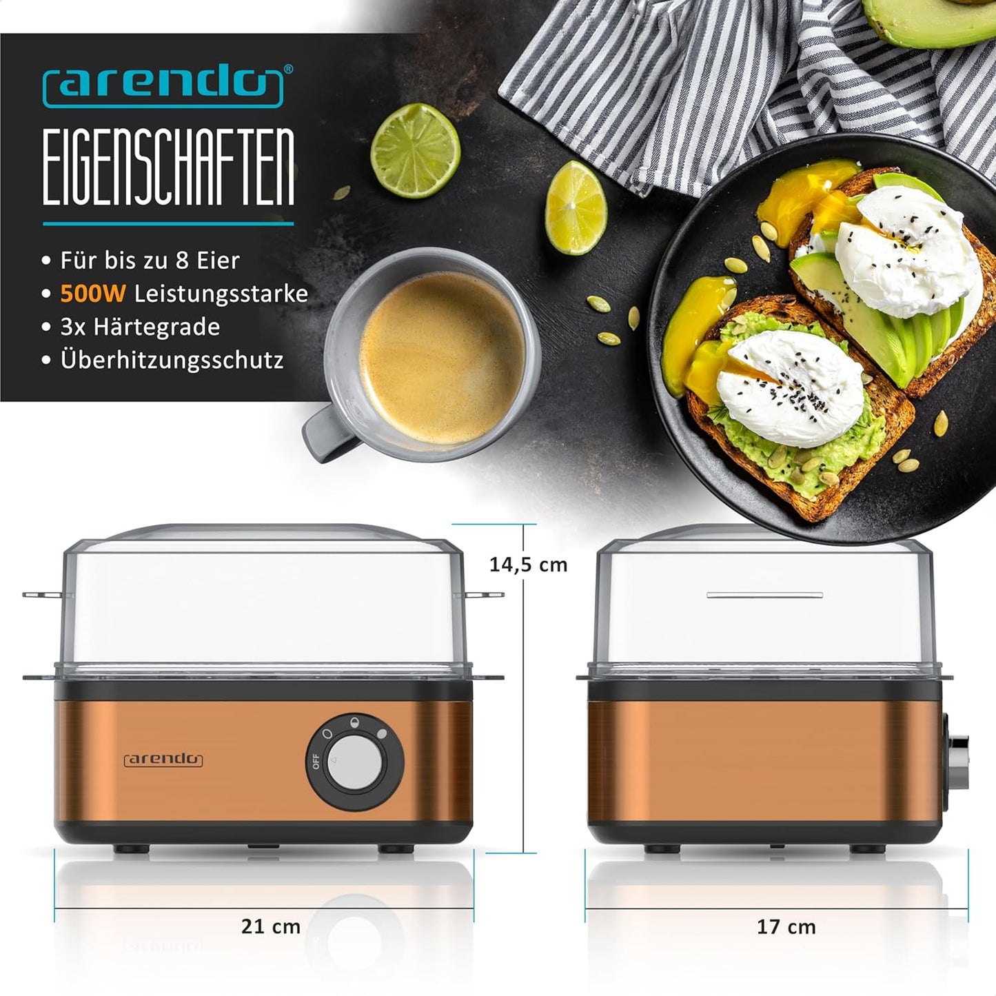 Eierkocher Eight Cook, Kupfer