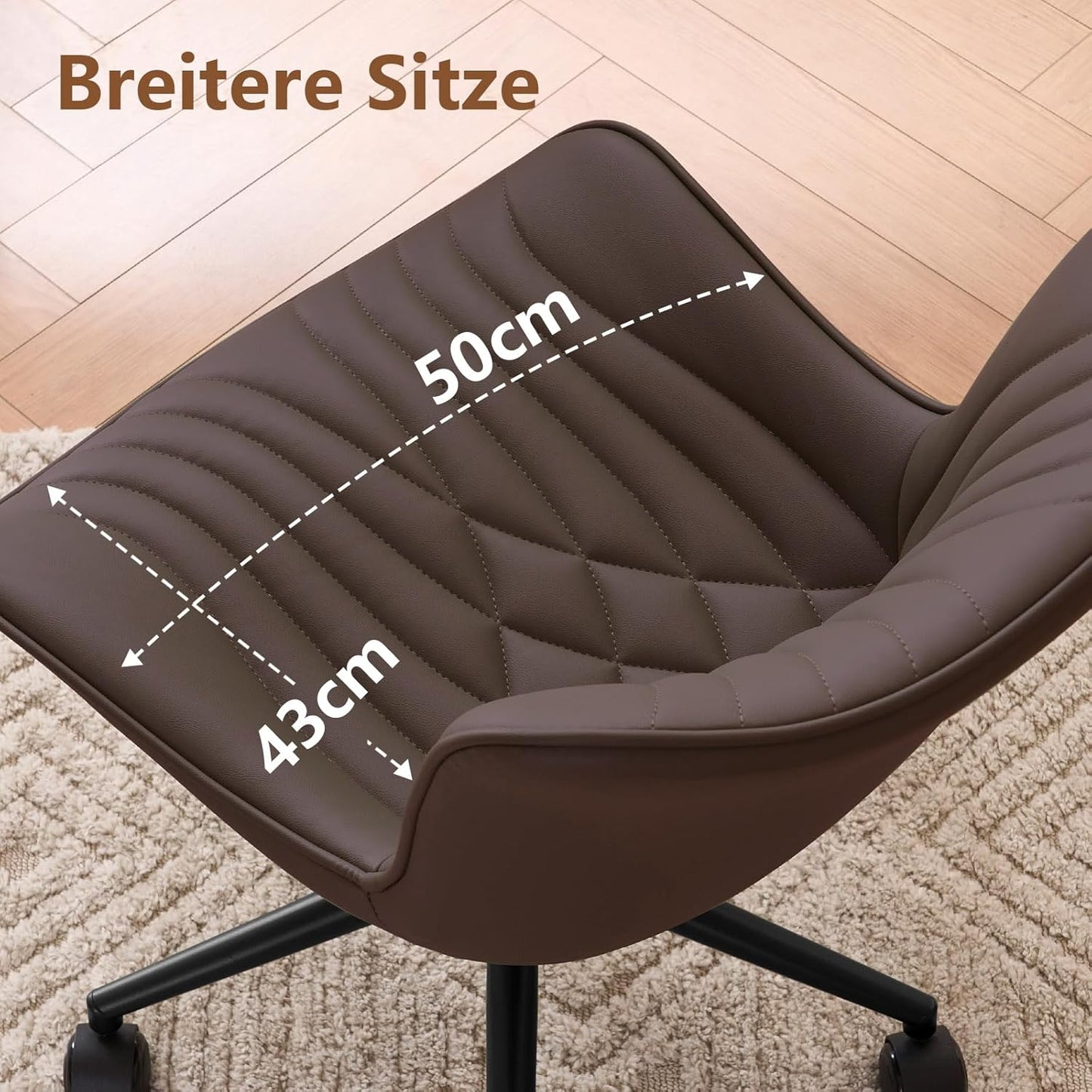 Ergonomischer Bürostuhl mit Wippfunktion, Braun