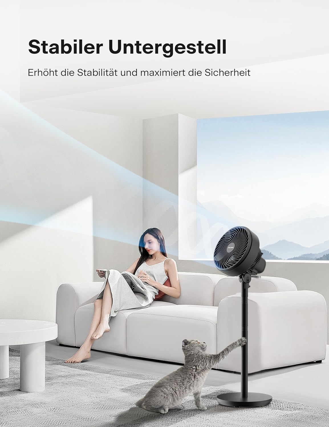 Höhenverstellbarer Säulenventilator, Modern