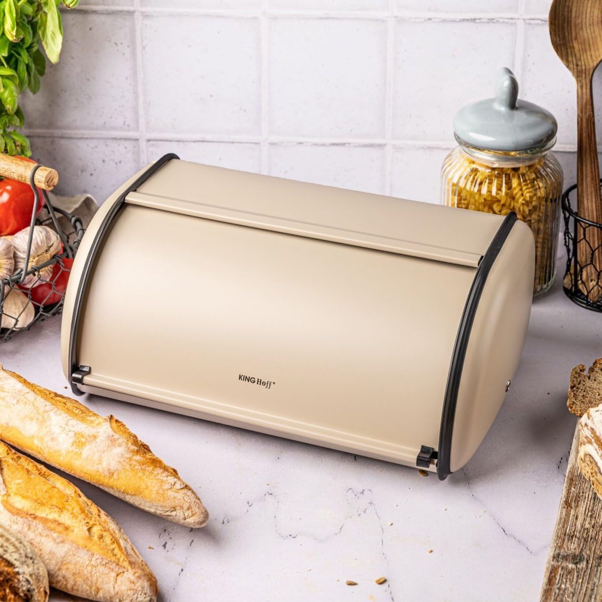 Brotkasten, Beige 44 cm x 27 cm x 18.5 cm