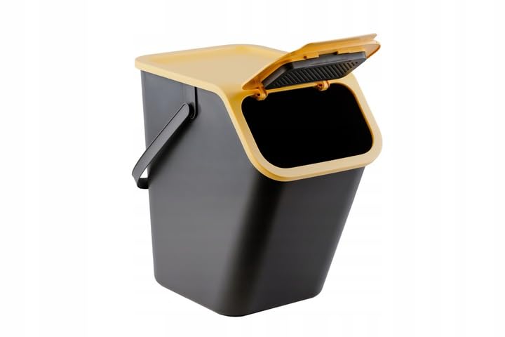 Mülleimer-Set, 2x25l Gelb und Schwarz