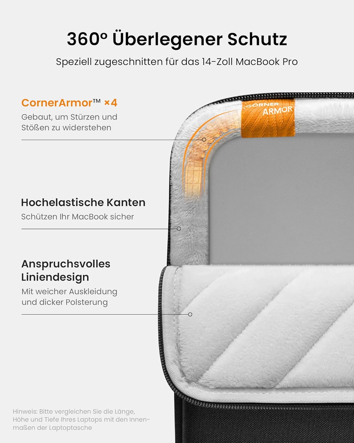 Laptop Hülle für MacBook Pro 14 Zoll, 14 Zoll für MacBook Pro 14 Schwarz