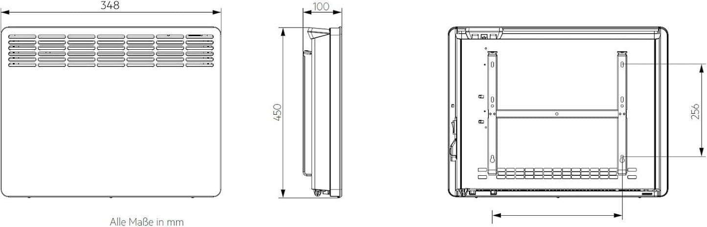 Wandkonvektor WKL 505 mit LCD-Display und Zeitschaltuhr, für ca. 6 m² Metallgehäuse ohne 120-Min.-Timer