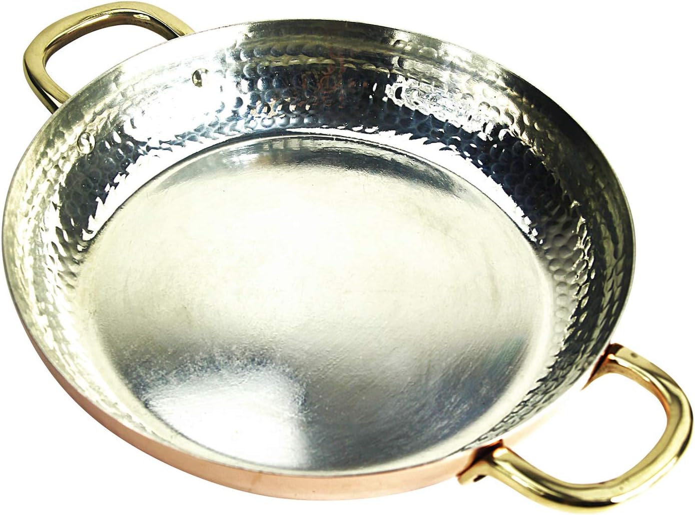 Kupferpfanne mit Zinnbeschichtung, 28 cm mit Griffen