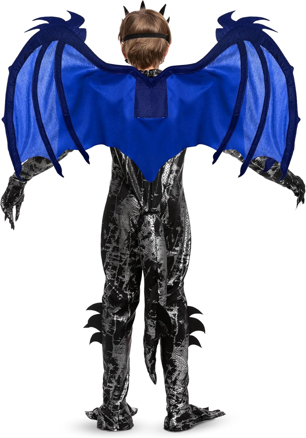 Drachenkostüm, Large (10 - 12 yrs ) Blau (Farbe)