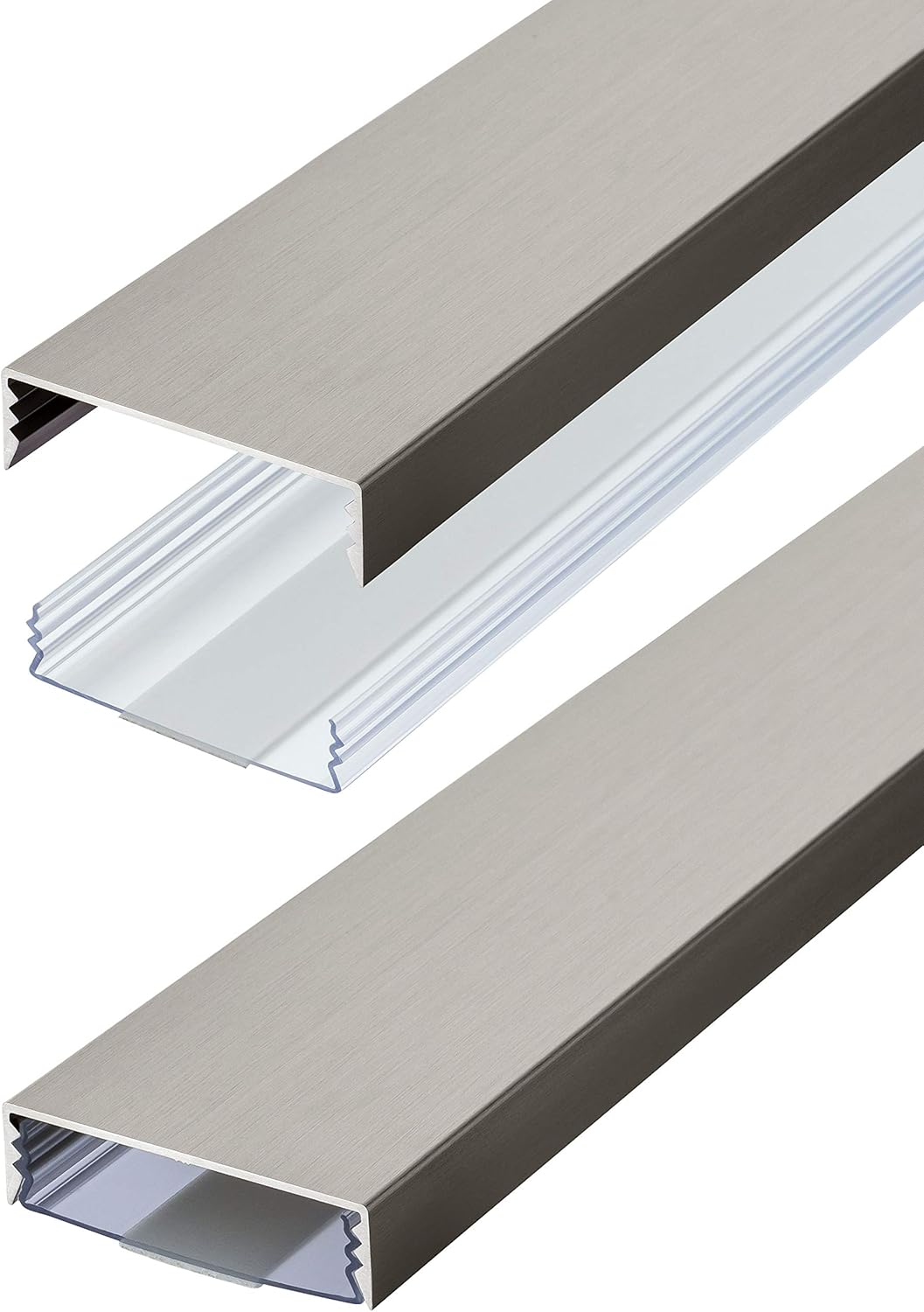 Flacher selbstklebender Kabelkanal aus Edelstahl (100 cm), Länge: 100cm