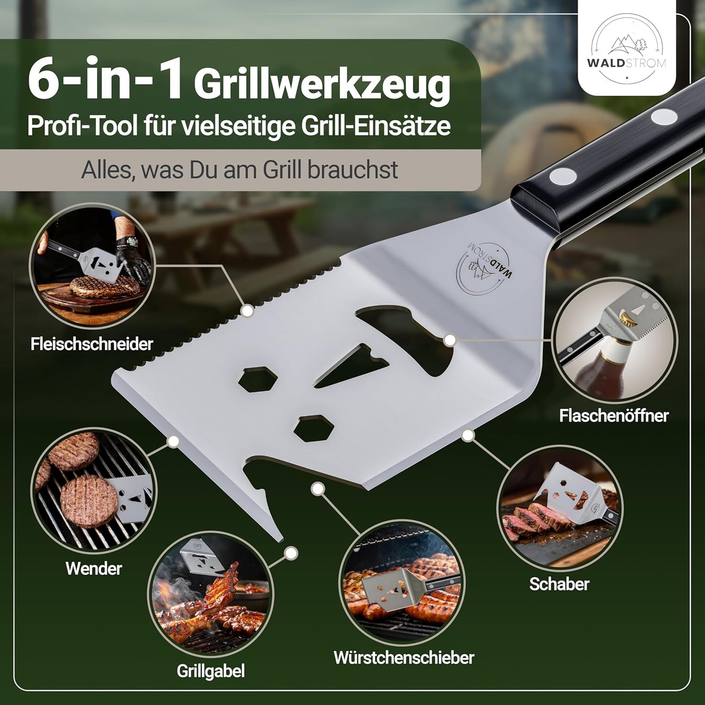 Grillspachtel mit Grillschürze